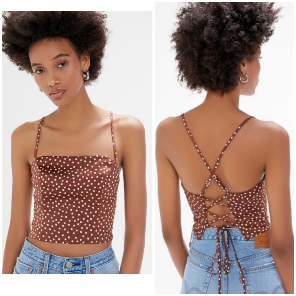 UO Olympia Strappy Tie-Back Cropped Top